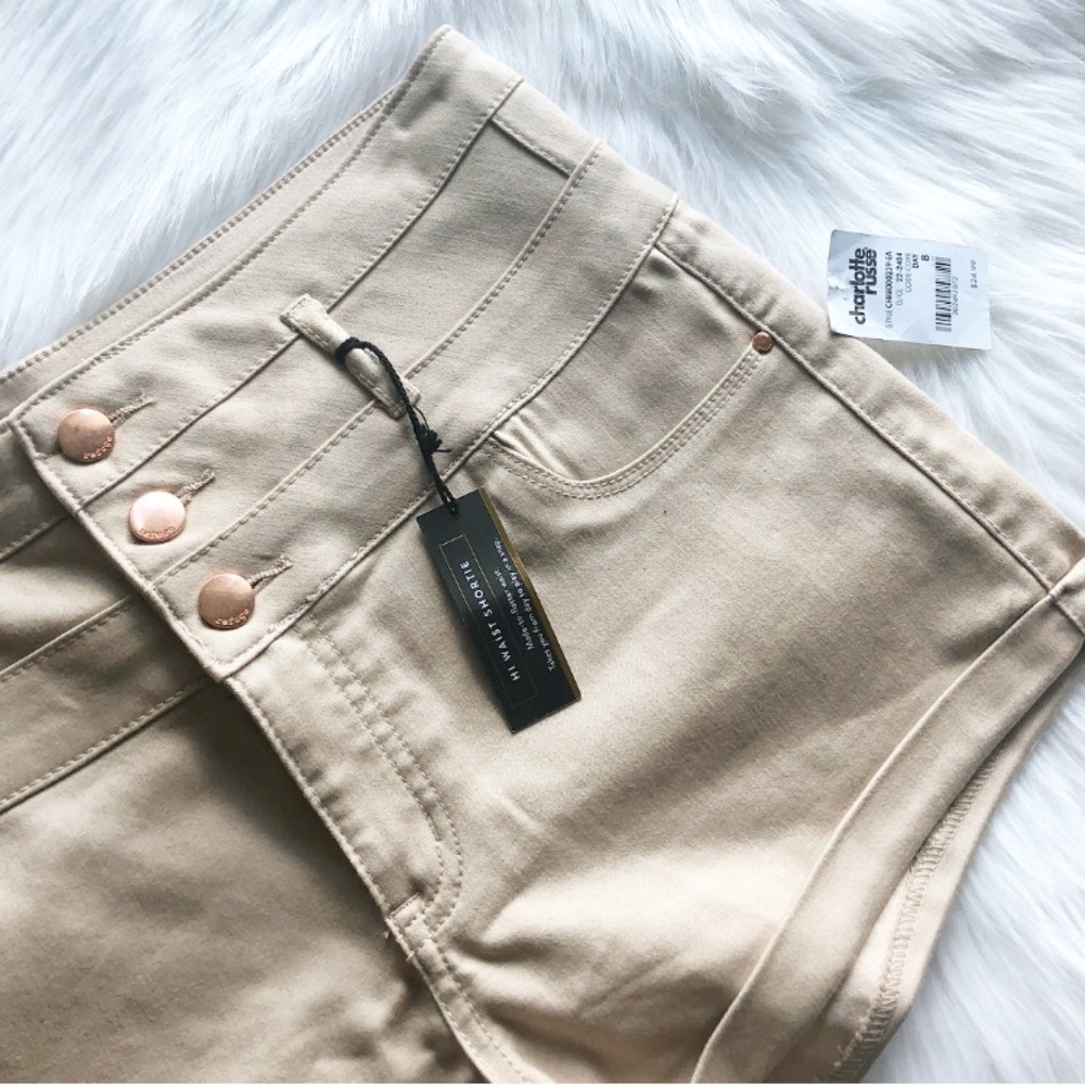 BRAND NEW Tan High Waisted Shorties